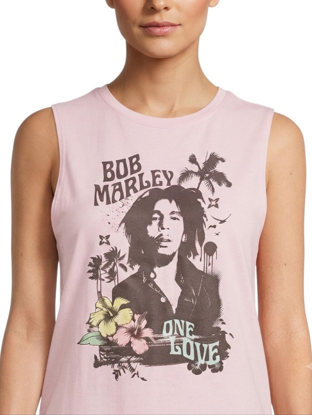 ⚡️4/$20 Zion Rootswear Light Pink Bob Marley "One Love" Graphic Tank